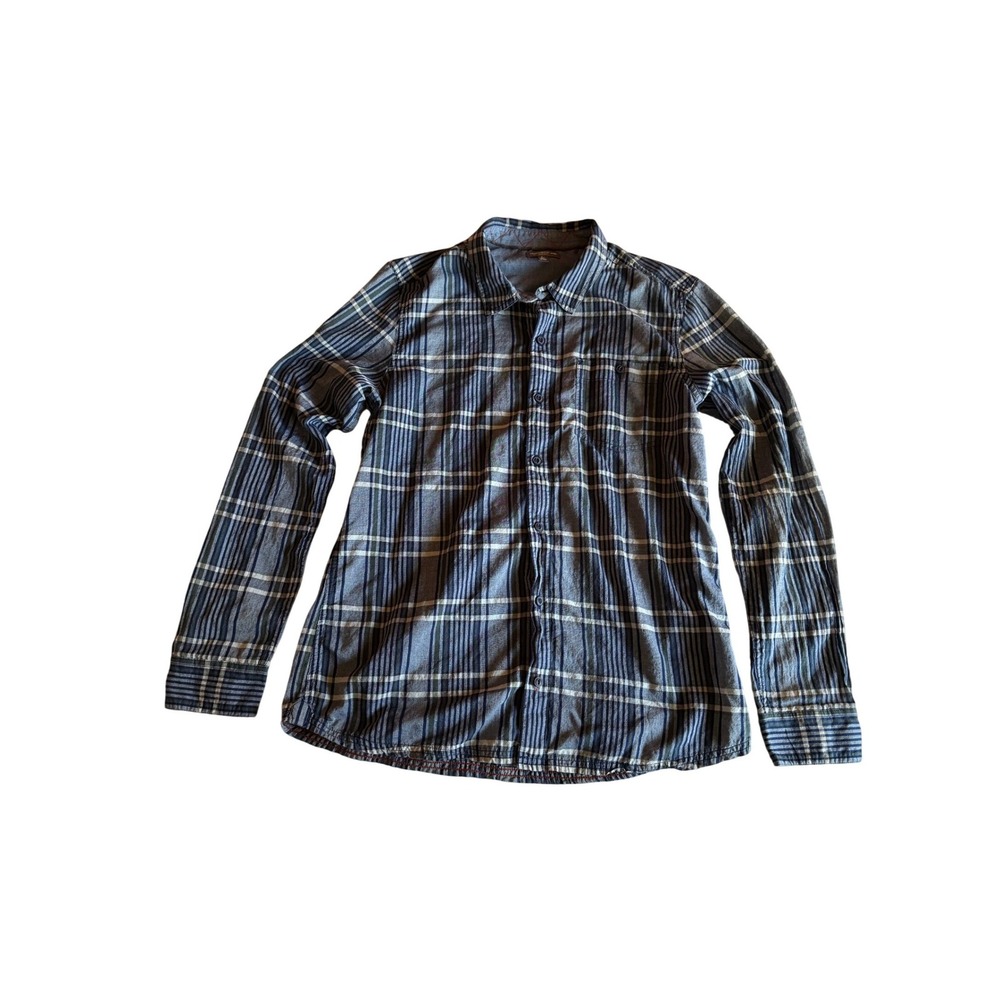 Toad&Co Beckmen Slim Shirt Mens Large Blue Plaid Organic Cotton Button Down L